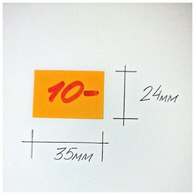 Липкие наклейки цены, размера акции - 2,4 х 3,5 см. Оранжевый цвет