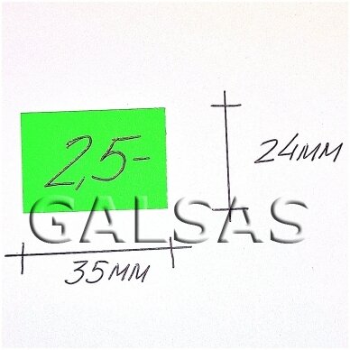 Lipnios etiketės kainai, akcijai - 2,4 x 3,5 cm rankiniam prekių markiravimui. Žalia.
