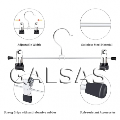 Pakaba su spaustukais - kelnėms, sijonams, drabužiams - metalinė, ilgis 130 mm. 3
